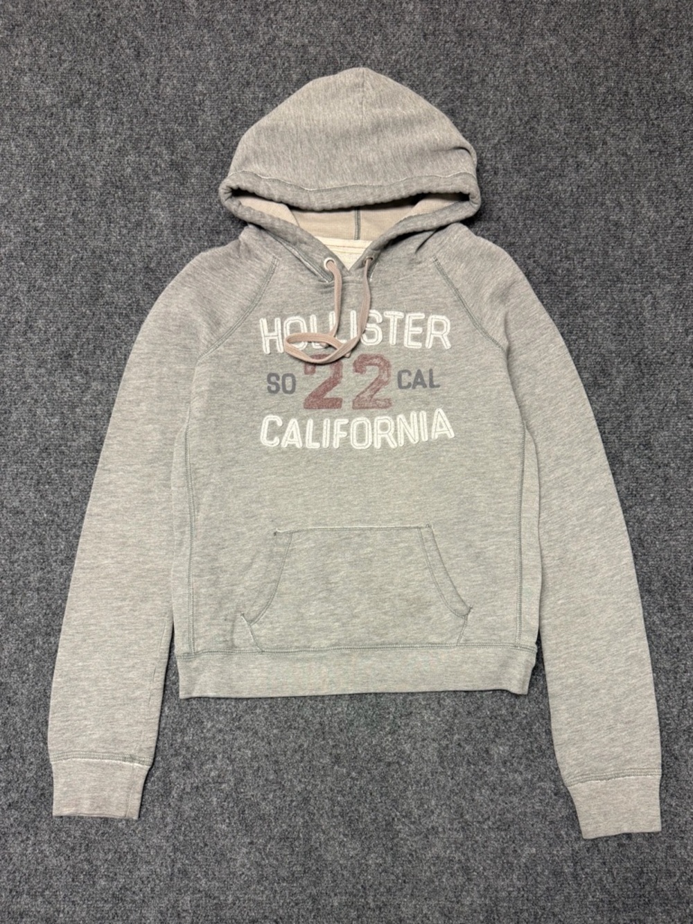 Y2K grey hollister logo hoodie